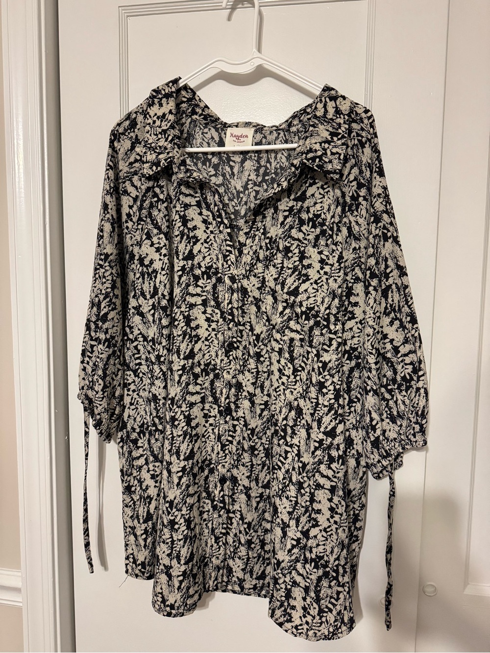 Hayden Black & Cream Floral Button-Down Tunic